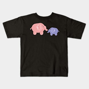 Mom and Baby elephants Kids T-Shirt